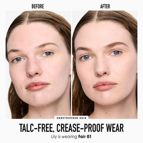 Applying with a brush for a smooth, blendable finish on the skin.