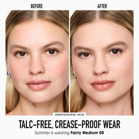 bareMinerals Original pressed powder swatch on skin demonstrates luminous natural finish