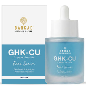 Bargad 5% GHK-Cu serum bottle highlighting premium packaging for daily anti-aging care.