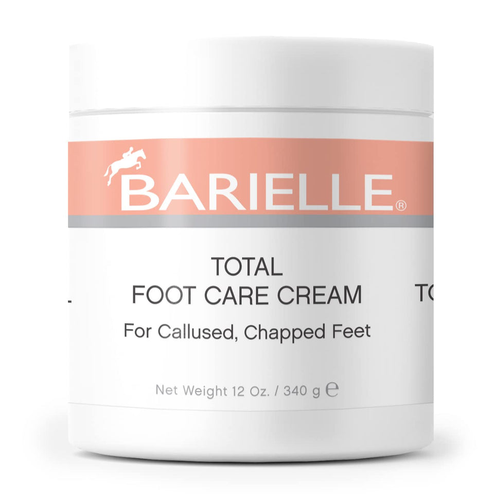 BARIELLE Total Foot Care Cream 12oz jar for deep hydration and soft heels.