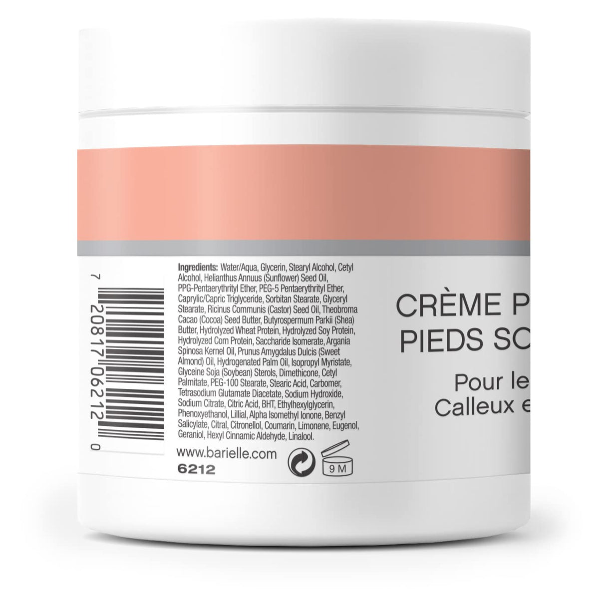 BARIELLE Total Foot Care Cream texture swatch showing rich moisture for daily foot care.