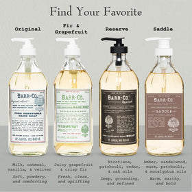 BARR-CO Hand Soap foam lather demonstrates gentle cleansing for daily use.