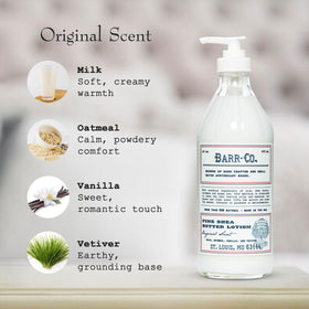 BARR-CO oat vanilla vetiver fragrance note captures calming spa-like aroma.