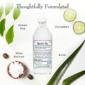 BARR-CO Shea butter cream swirl emphasizes rich hydration for dry skin.