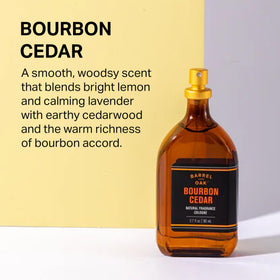 Barrel and Oak Bourbon Cedar recycling symbol promotes eco-friendly packaging options.