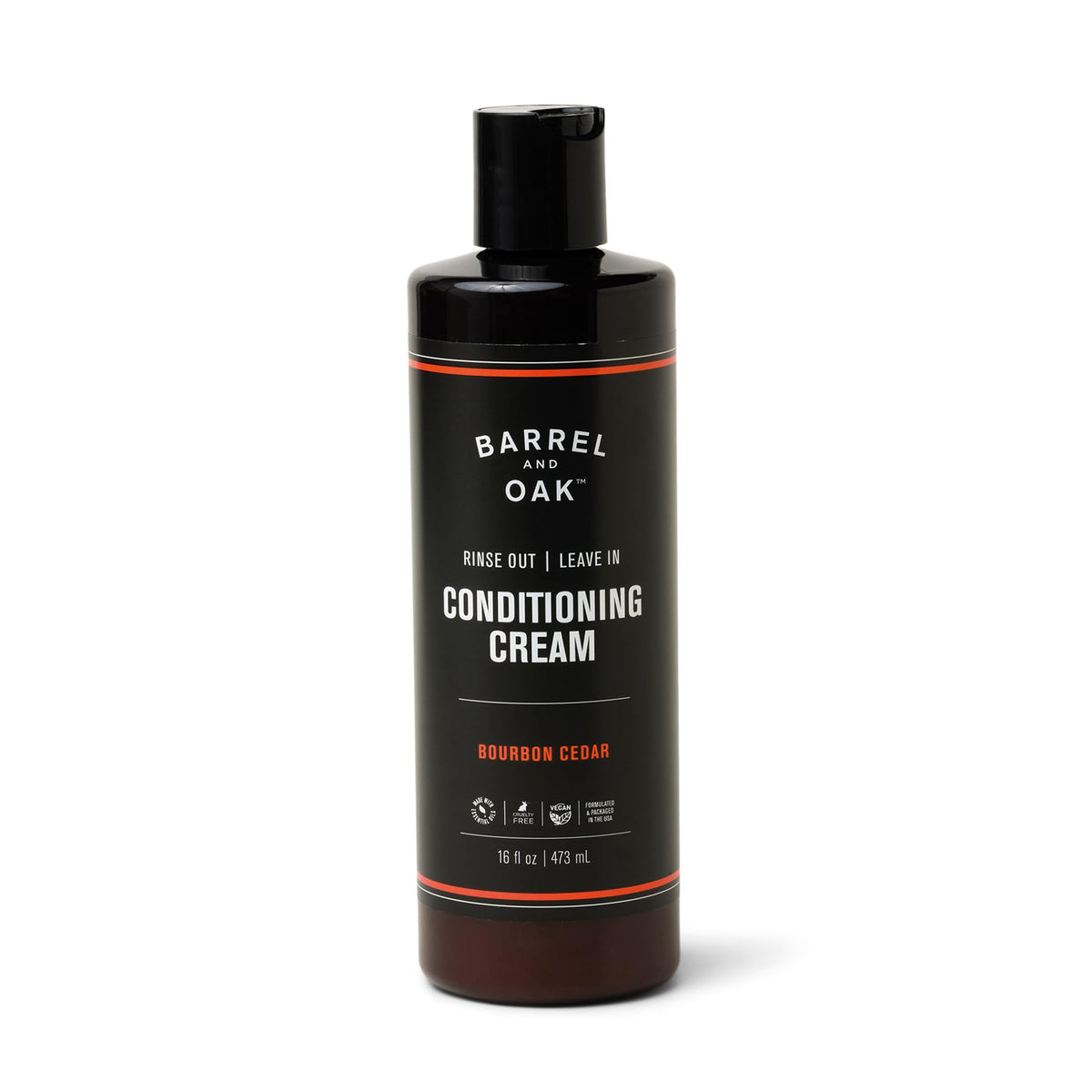Barrel & Oak Leave In Conditioner Cream bottle front for versatile hydration and shine.
