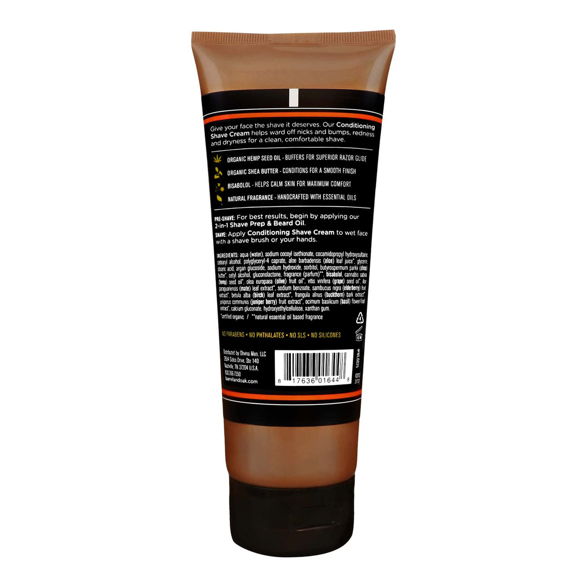 Barrel & Oak shaving cream foam being evenly spread for a comfortable glide