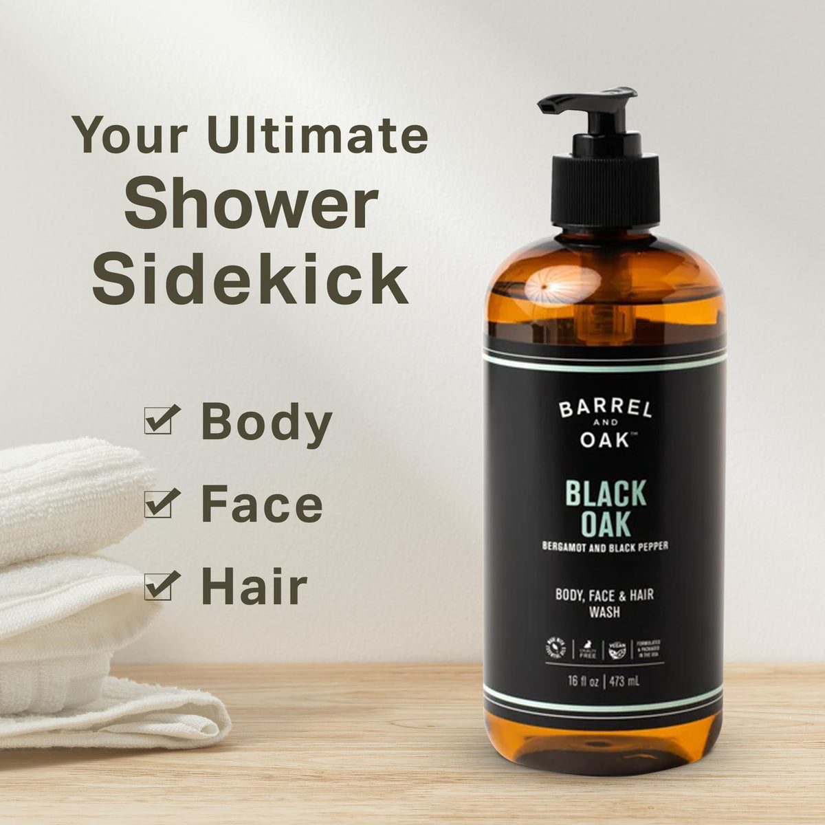 Creamy lather demonstrates facial and body cleansing with Barrel & Oak.