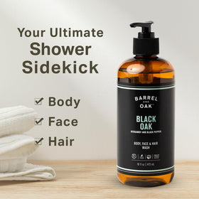 Creamy lather demonstrates facial and body cleansing with Barrel & Oak.