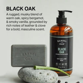 Barrel & Oak Yerba Mate wash energizes skin while B5 nourishes hair.