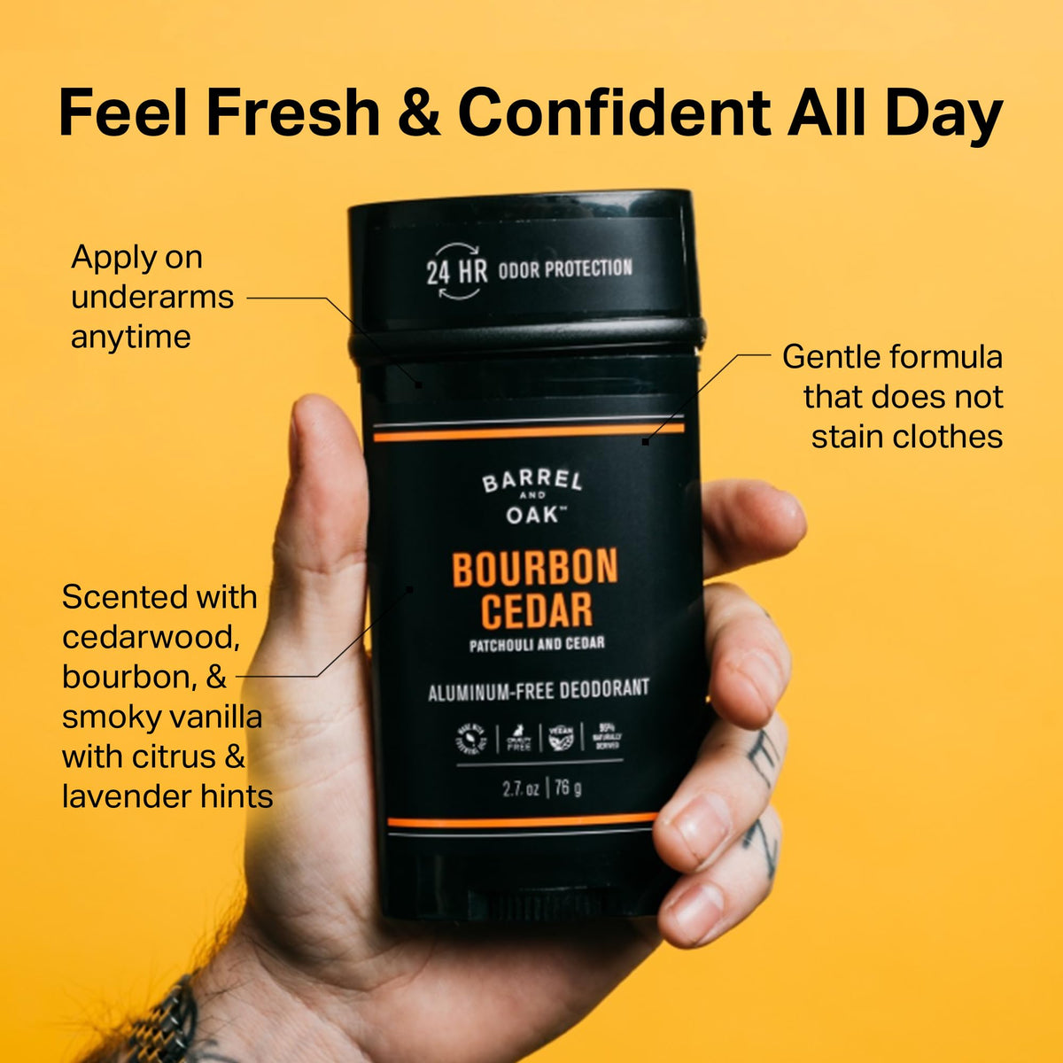 Barrel & Oak aluminum-free deodorant pack for sensitive skin and odor control
