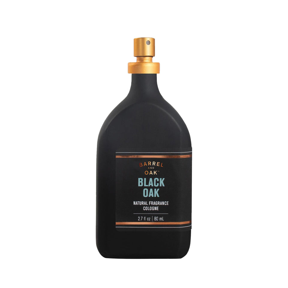 Barrel and Oak Black Oak bottle-front for daily refined scent.