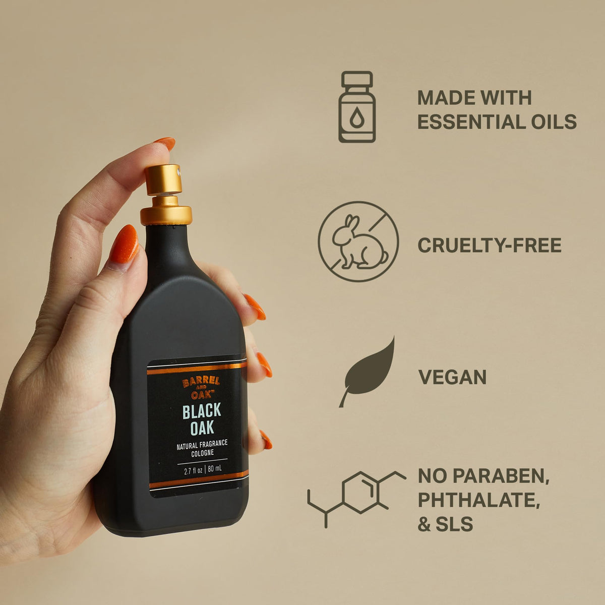 Barrel and Oak Black Oak packaging-box emphasizes recyclable design.