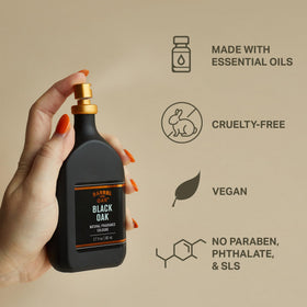 Barrel and Oak Black Oak packaging-box emphasizes recyclable design.