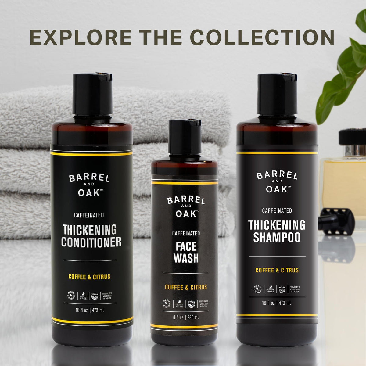 Barrel & Oak vegan cruelty-free shampoo packaging made in the USA