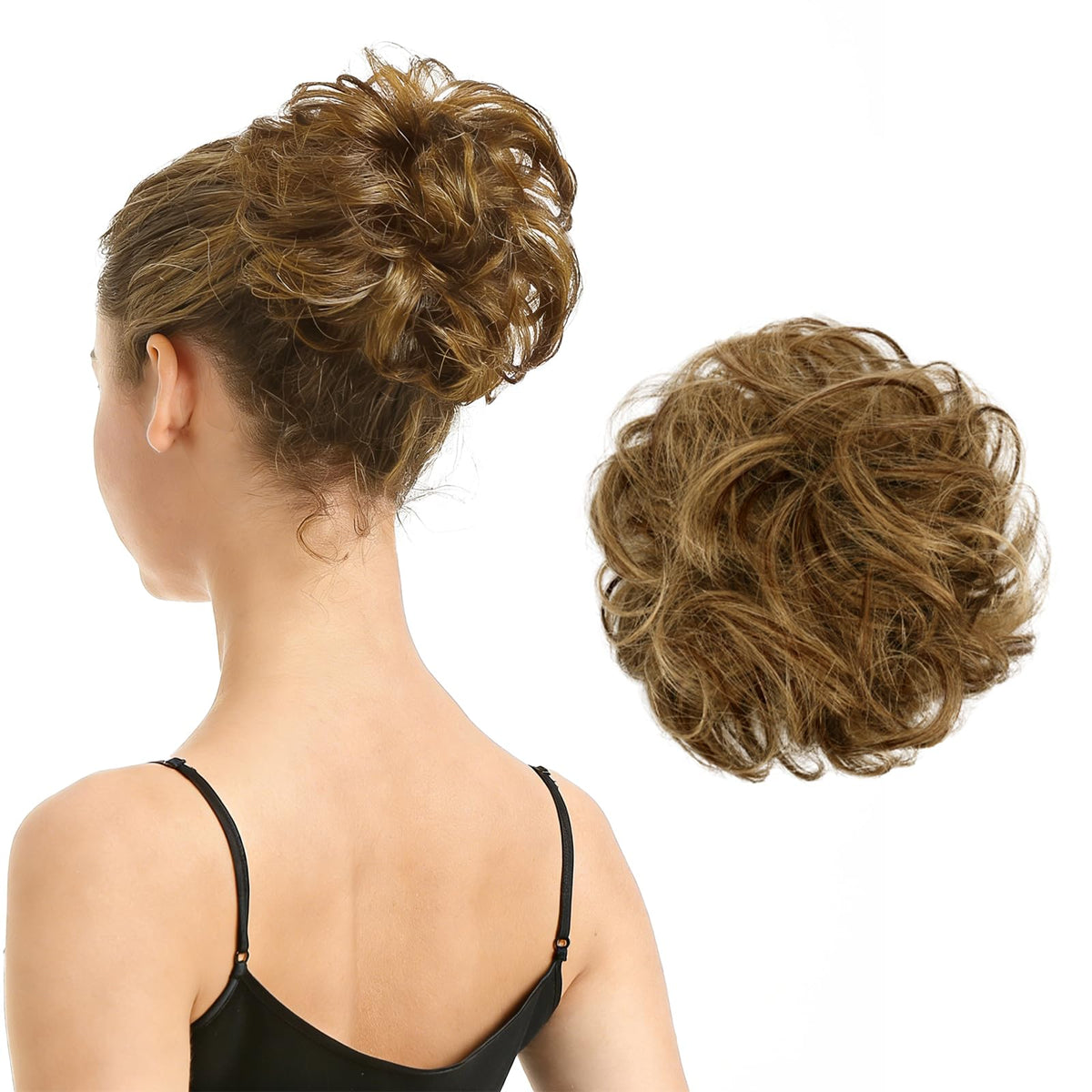 BARSDAR 100-percent-human-hair bun extension demonstrating natural volume