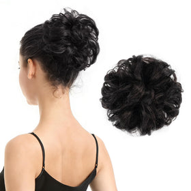 BARSDAR bun extension close-up texture showcases natural black color and real-hair shine.