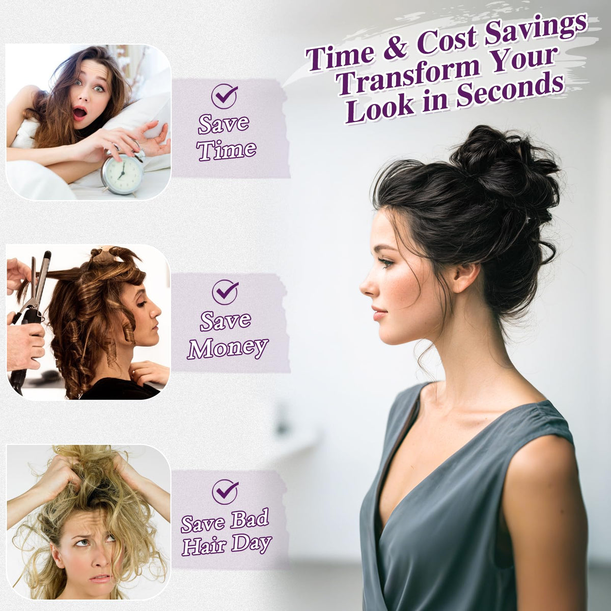 BARSDAR bun extension travel-ready for on-the-go styling.