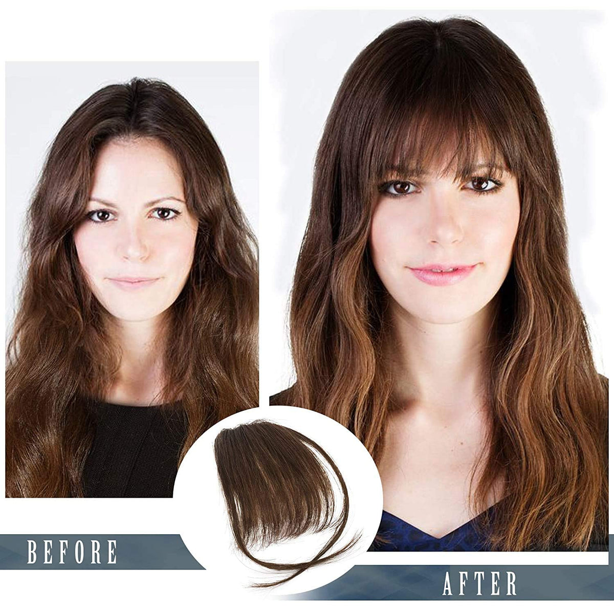 BARSDAR clip-in bangs soft-base for easy attachment.
