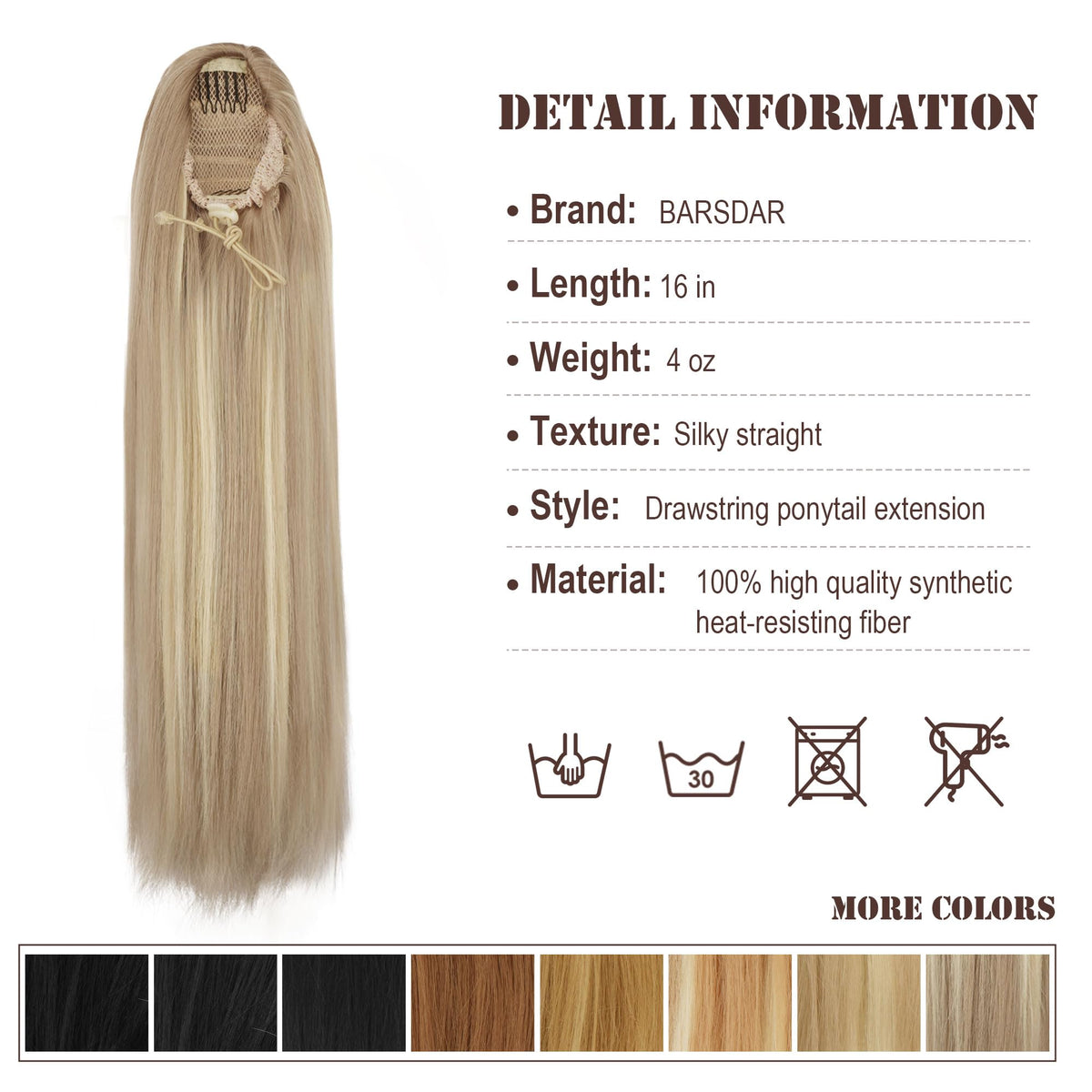 BARSDAR daily-use ponytail for quick styling at home or out