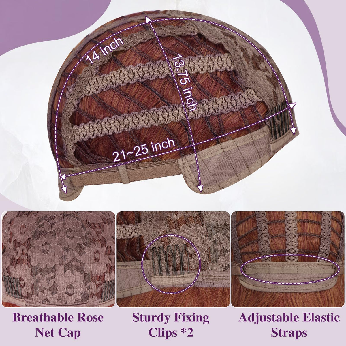BARSDAR daily wear auburn wig for women, front view blends with many outfits.