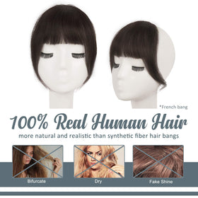 BARSDAR French bangs clip-in with virgin human hair for versatile styling.