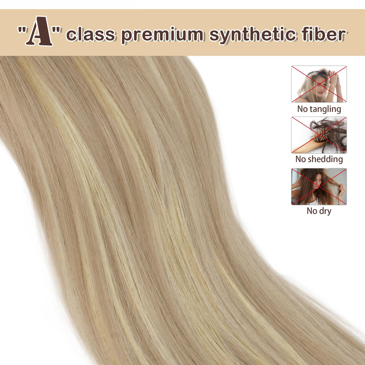 BARSDAR heat-resistant synthetic fiber pony tail feels soft and blends well