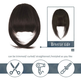 BARSDAR invisible-clip bangs in dark brown offer discreet secure wear.