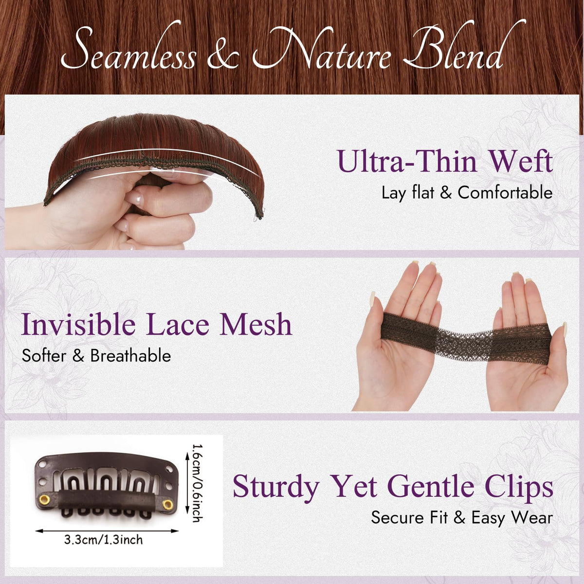 BARSDAR invisible lace wefts create a flat, seamless finish for daily wear.