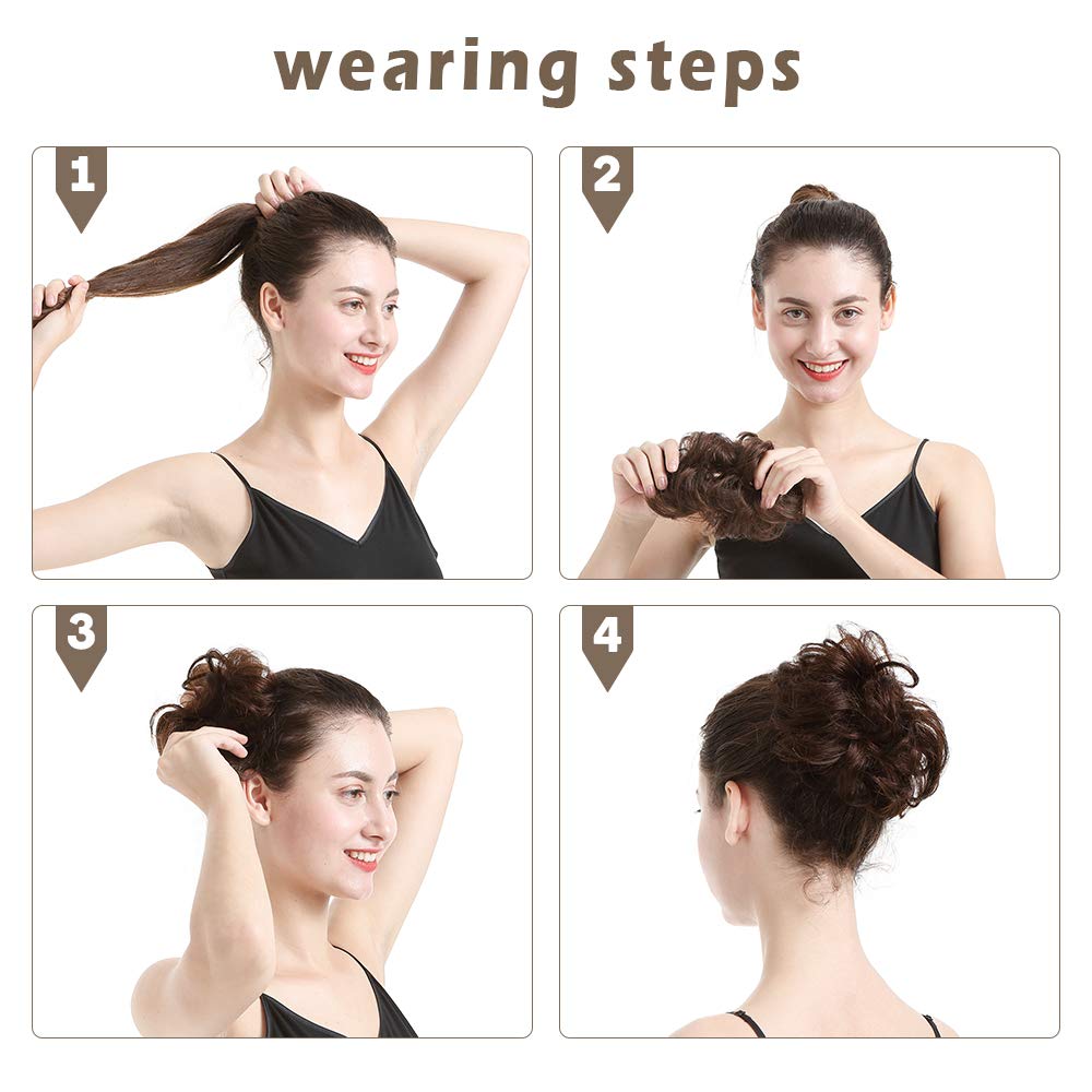 BARSDAR messy bun delivers effortless updo for casual or formal events.