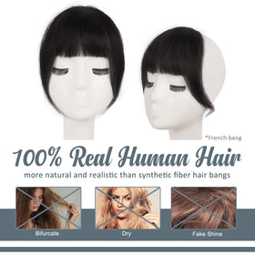 BARSDAR natural black fringe bangs blend discreetly with your own hair.