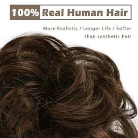 BARSDAR real hair bun texture close-up shows natural shine and soft feel.