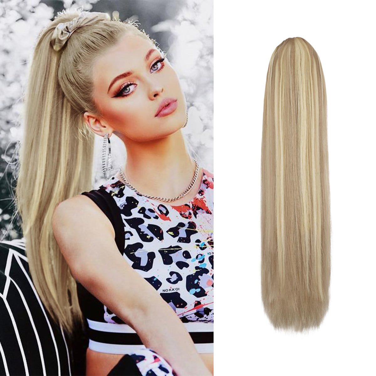 BARSDAR short-straight ponytail extension with drawstring for quick natural volume