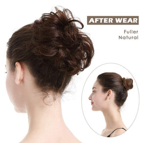 BARSDAR real hair bun can be washed, dyed, curled for styling versatility.