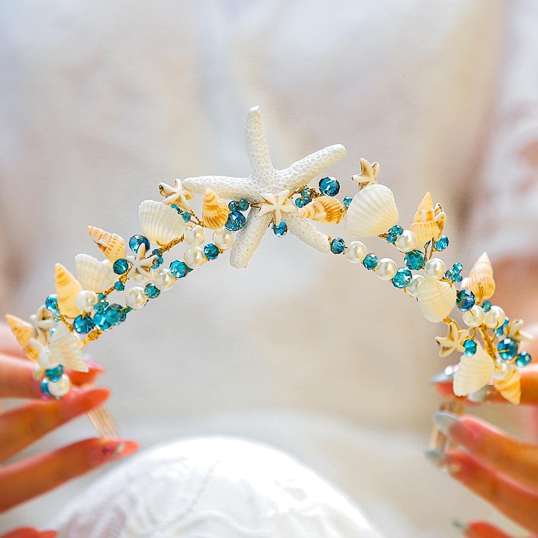 BARTOSI pearl accents on crown enhance bridal glow.