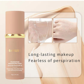 BARUBT waterproof longwear resists sweat for lasting makeup.