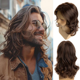 Baruisi long brown wig with layered waves for a bold cosplay look.