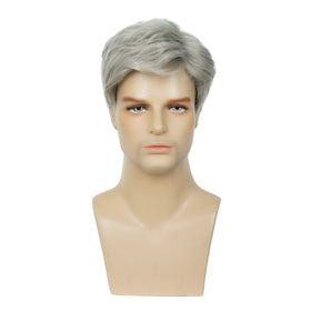 Baruisi silver grey wig side view shows natural texture for stylish cosplay.
