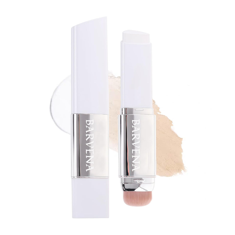 BARVENA Color Changing Foundation Stick with Brush blending on skin for quick, natural coverage.