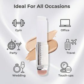 BARVENA tocopherol-silica infused blend nourishes skin texture during coverage.