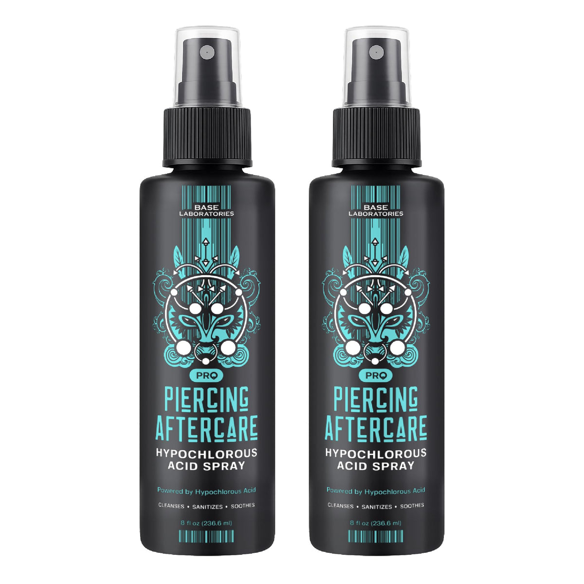BASE LABORATORIES piercing aftercare spray bottle aids gentle cleansing after piercing