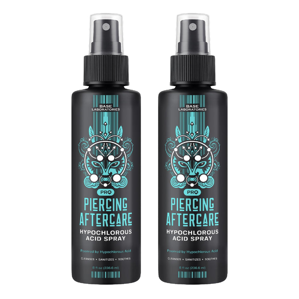 BASE LABORATORIES piercing aftercare spray bottle aids gentle cleansing after piercing