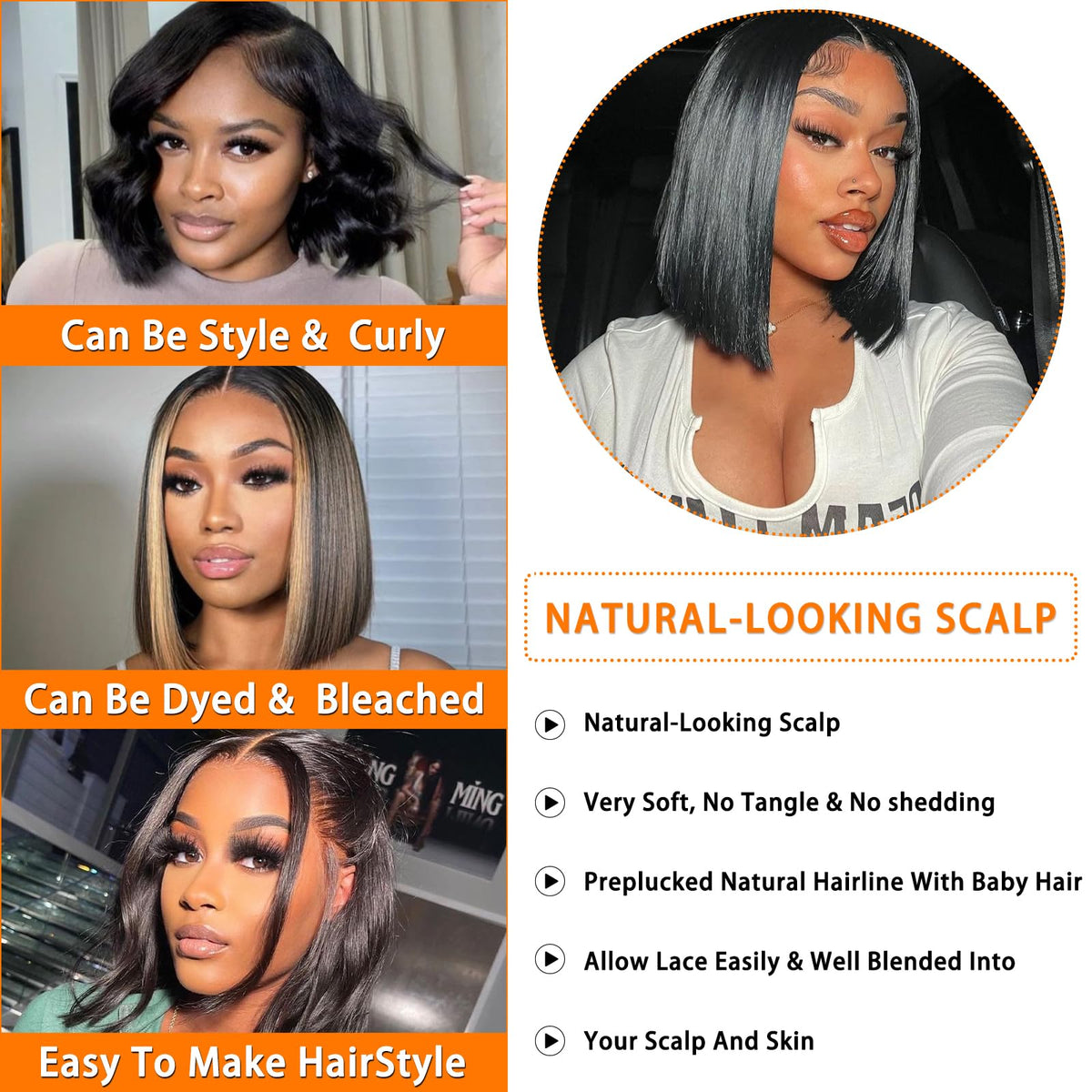 Baseze Bob Wig cap with 22.5-inch mesh for secure fit.