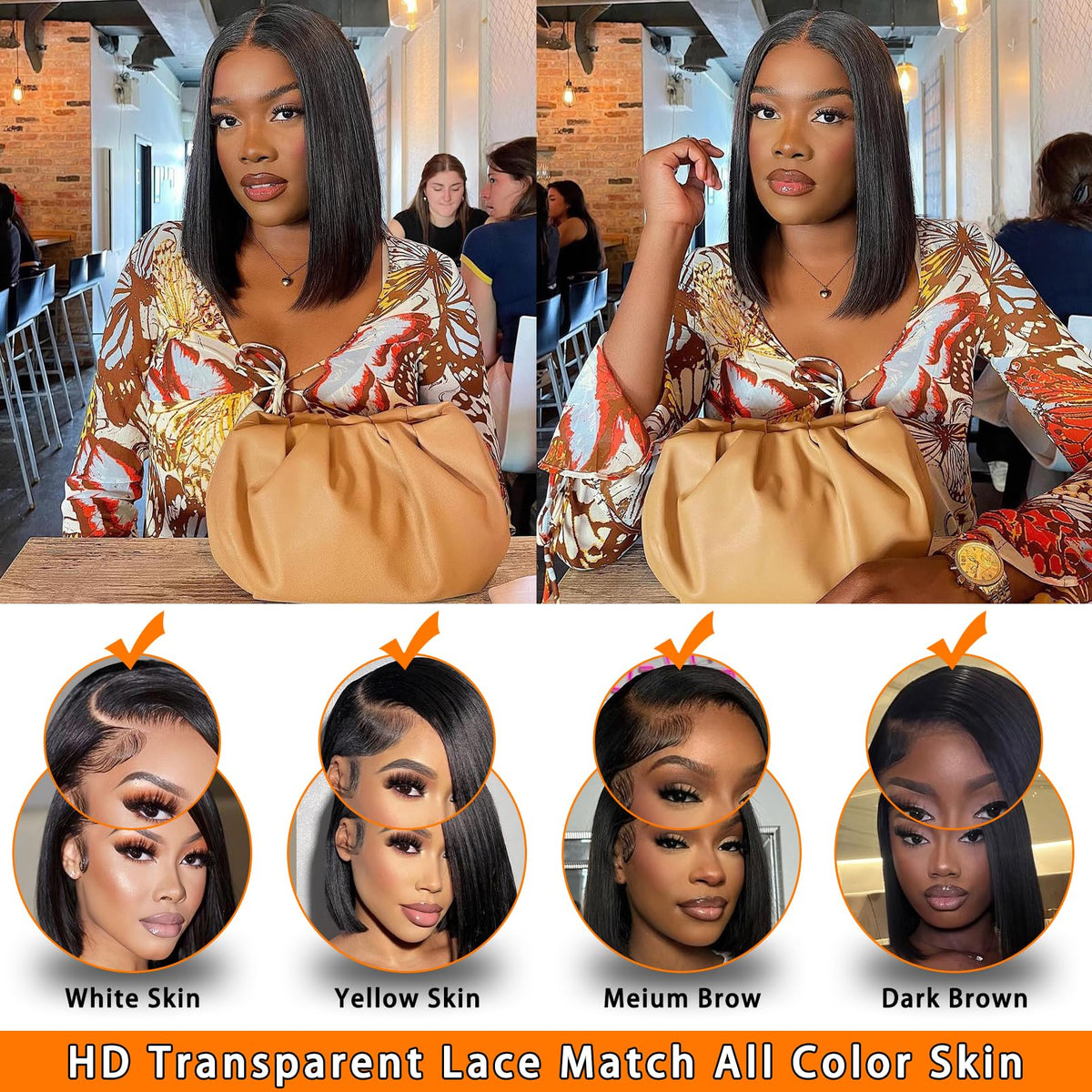 Baseze wig dye and bleach friendly for color customization.