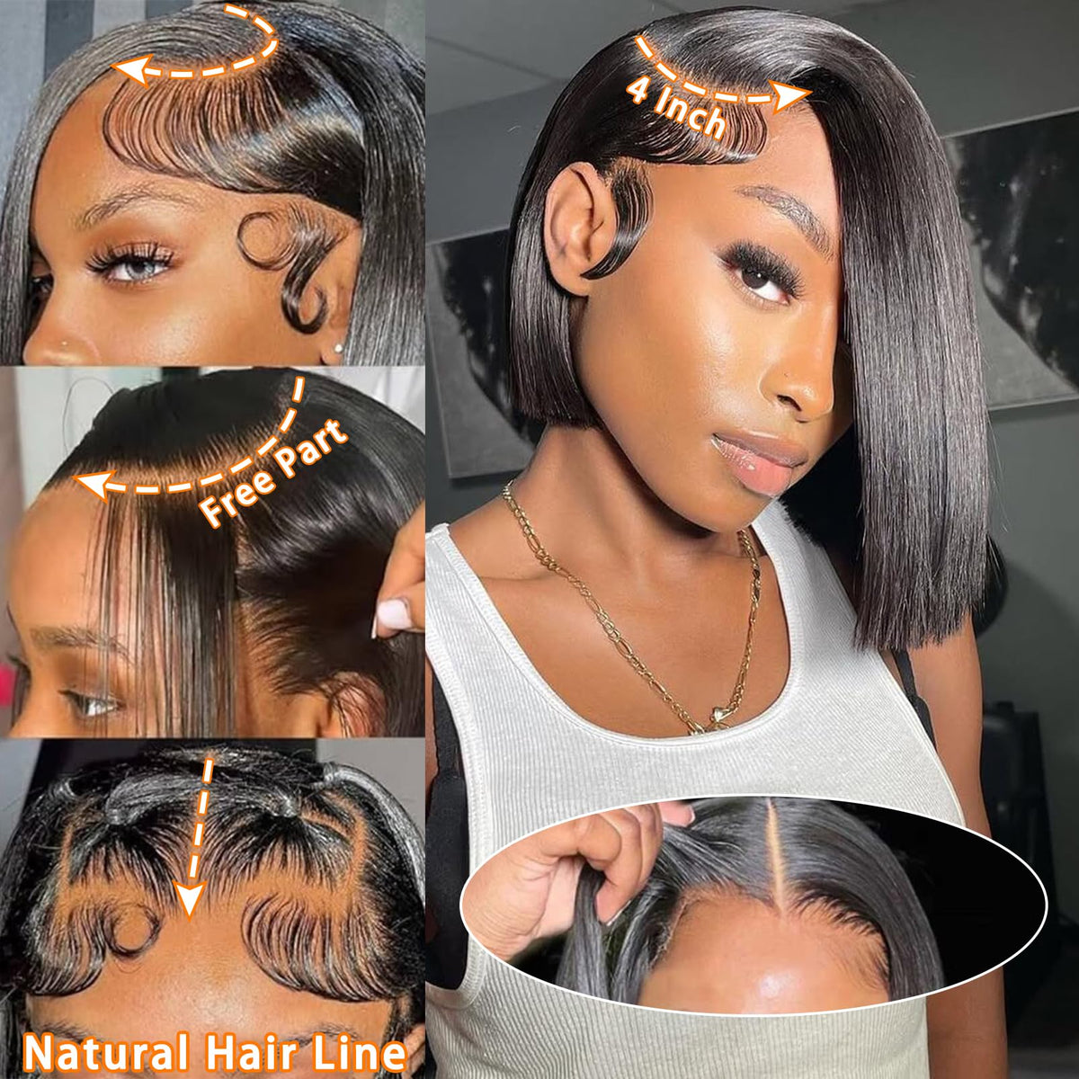 Baseze Bob Wig Short Straight Texture for soft, easy styling.