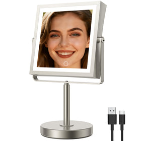 Basitool JIONIESIM mirror front view with built-in lighting for easy full-face makeup