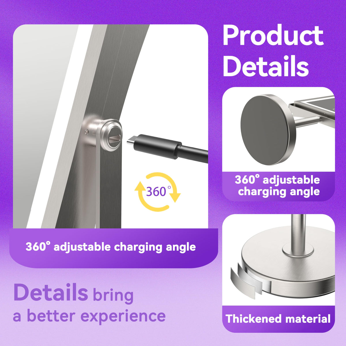 Basitool JIONIESIM stainless steel frame with brushed nickel finish