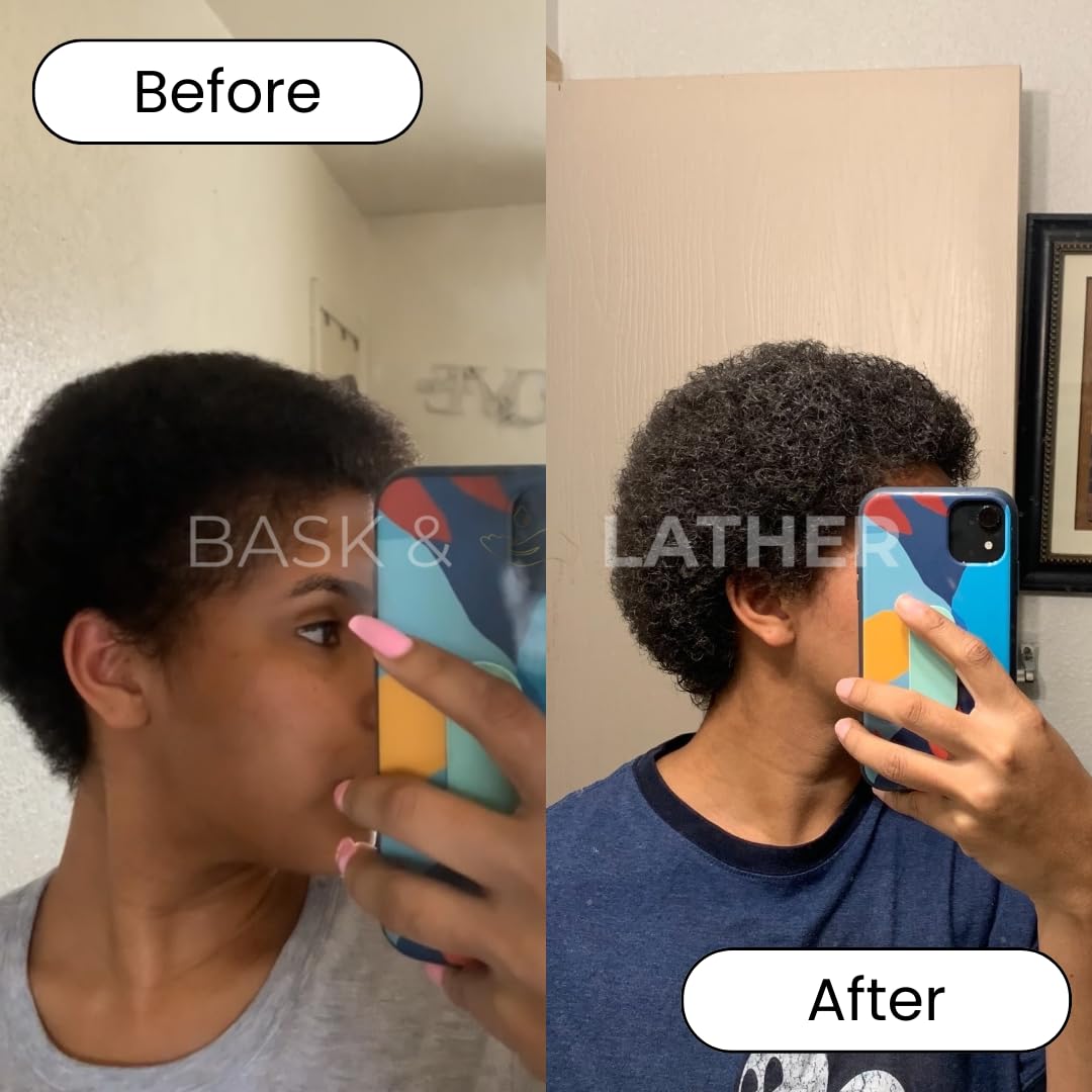 Bask & Lather beard balm tube for softer, tamed facial hair.