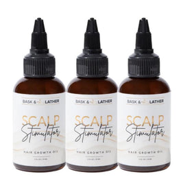 Bask & Lather scalp stimulator bottle pour for targeted scalp activation and nourishment