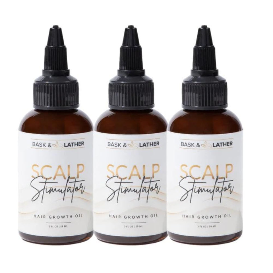 Bask & Lather scalp stimulator bottle pour for targeted scalp activation and nourishment